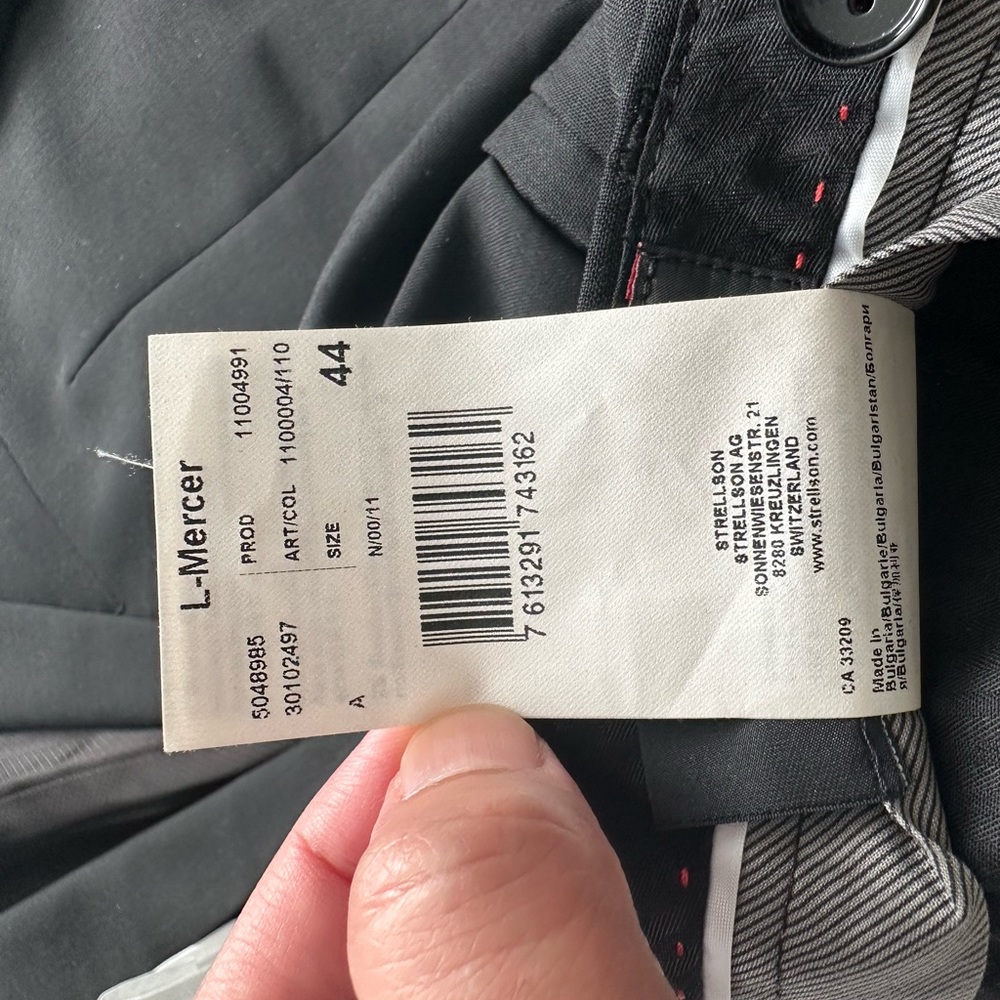 COPY - Strellson size 44 suit black, used once!